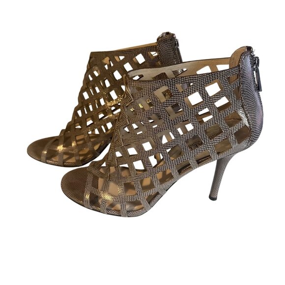 Michael Michael Kors silver gladiator leather heels size 9M - Picture 2 of 6